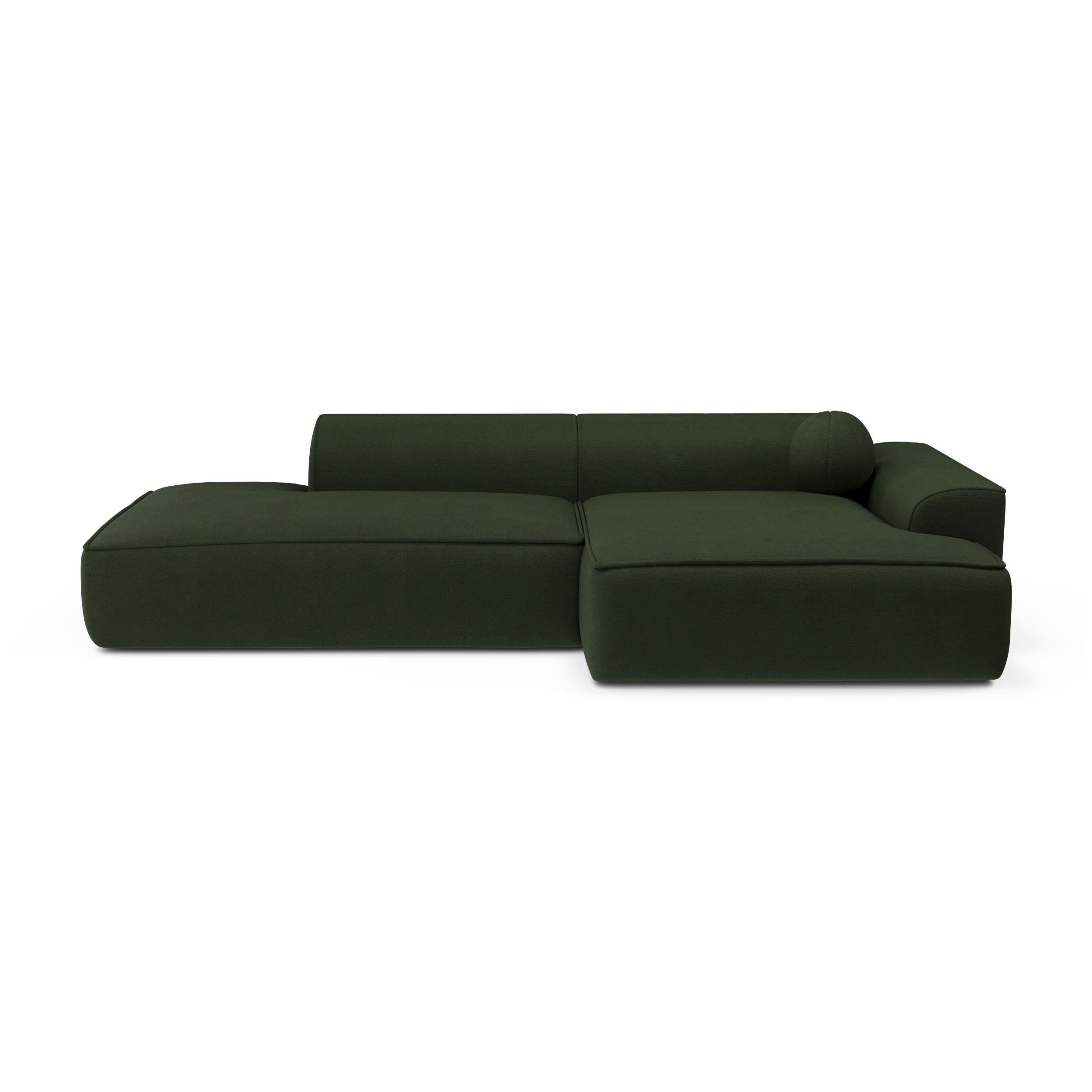 ECKSOFA RECHTS Rastergewebe Olivgrün 260cm - Olivgrün, Textil (260/155cm) - Sia Home