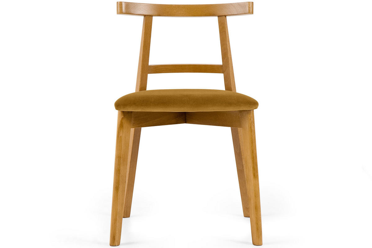 ESSTISCHSTÜHLE LILIO 2 St Vintage, Gelb / hell Eiche - Hellbraun/Eichefarben, Holz/Textil (47/76/45cm) - KONSIMO®