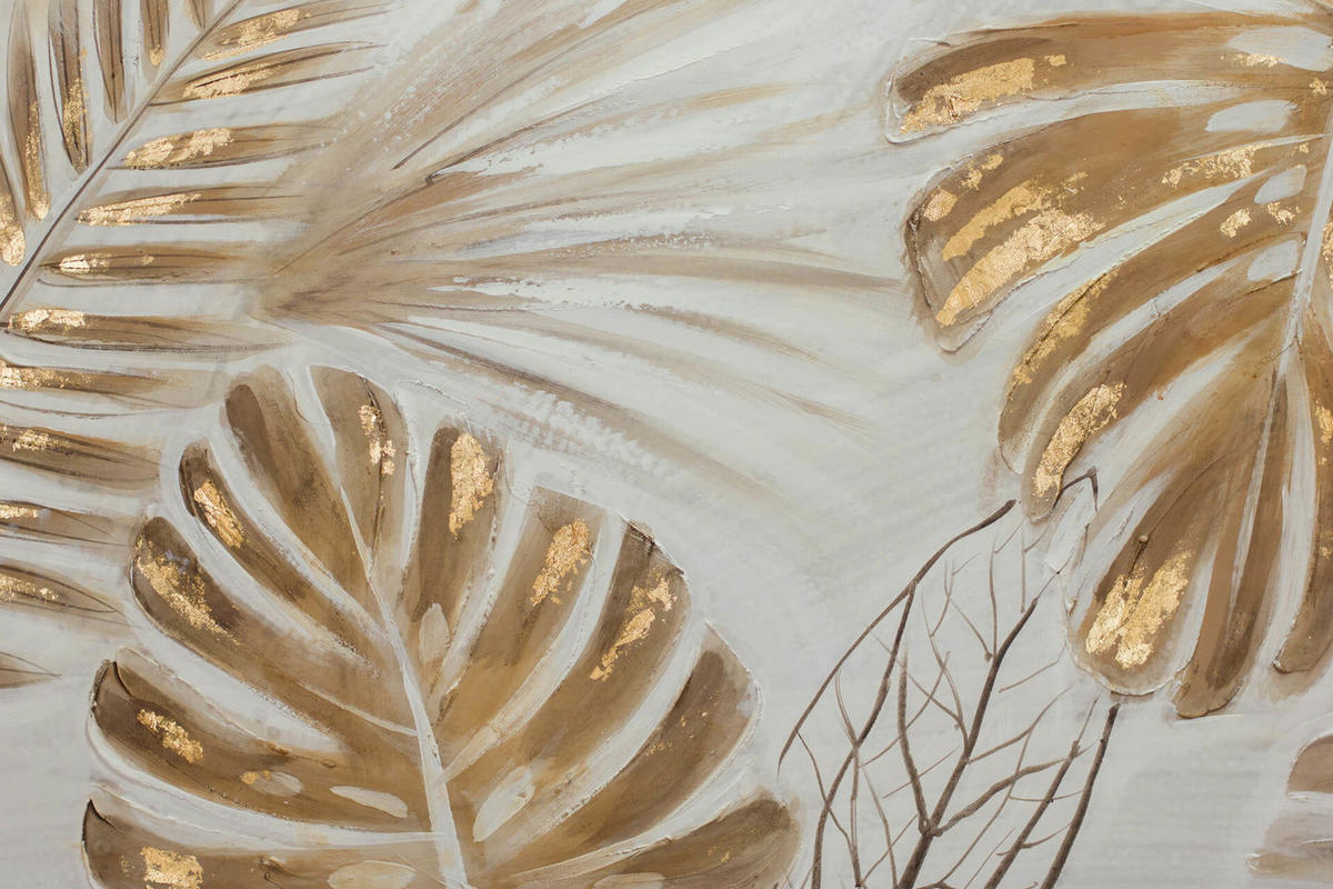 ACRYLBILD HANDGEMALT Gold 122/82 cm - Goldfarben/Braun, Textil (122/82cm) - KUNSTLOFT