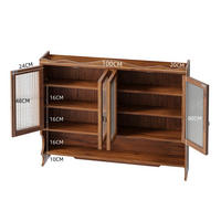 KÜCHENOBERSCHRANK 100/20/80 cm aus Massivholz und Glas mit 4 Türen und Hakenleiste Braun - Braun, Holz (100/80/20cm) - Modenvie