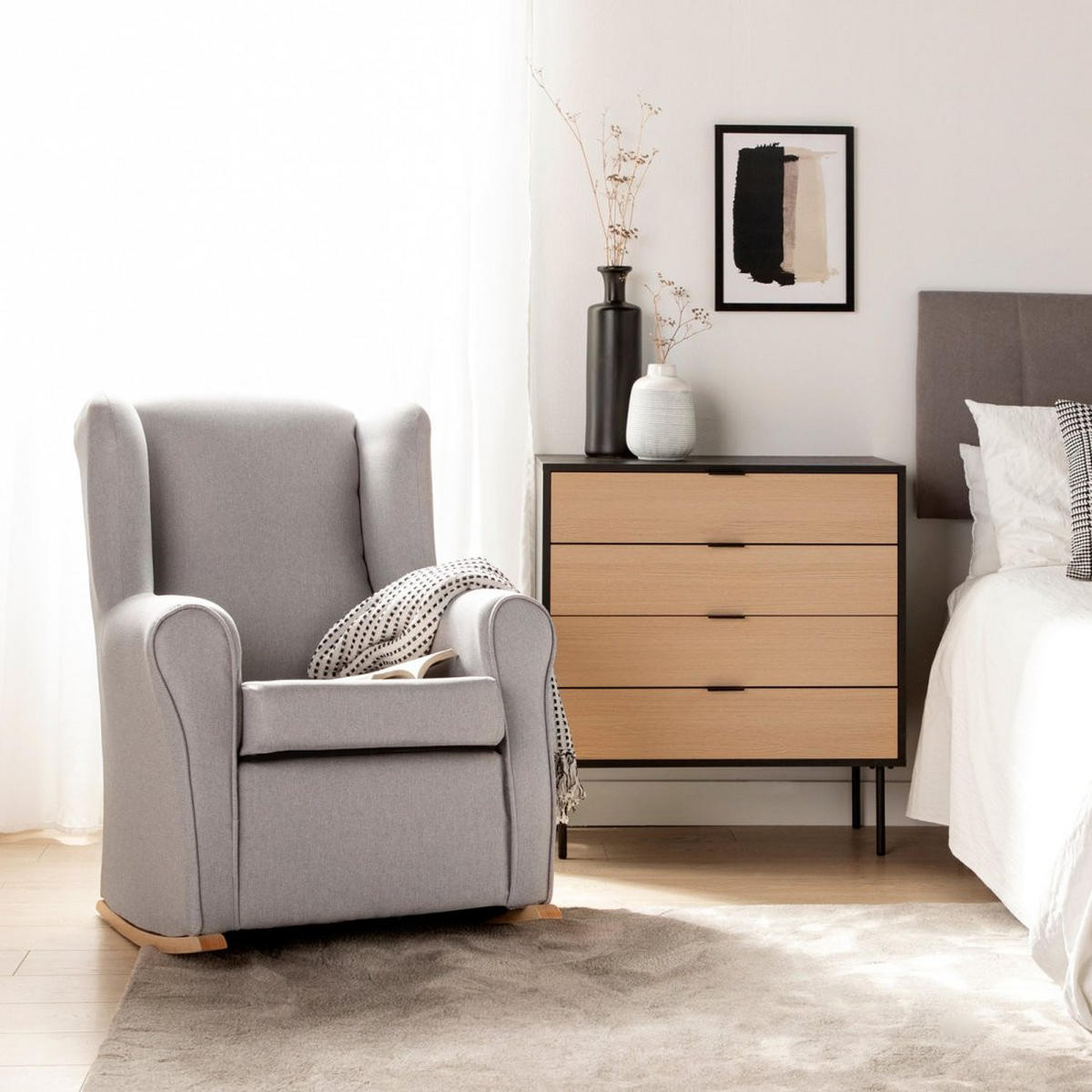 STILLSESSEL Lily Grau 76 cm x 103 cm - Grau, Textil (76/103/80cm)