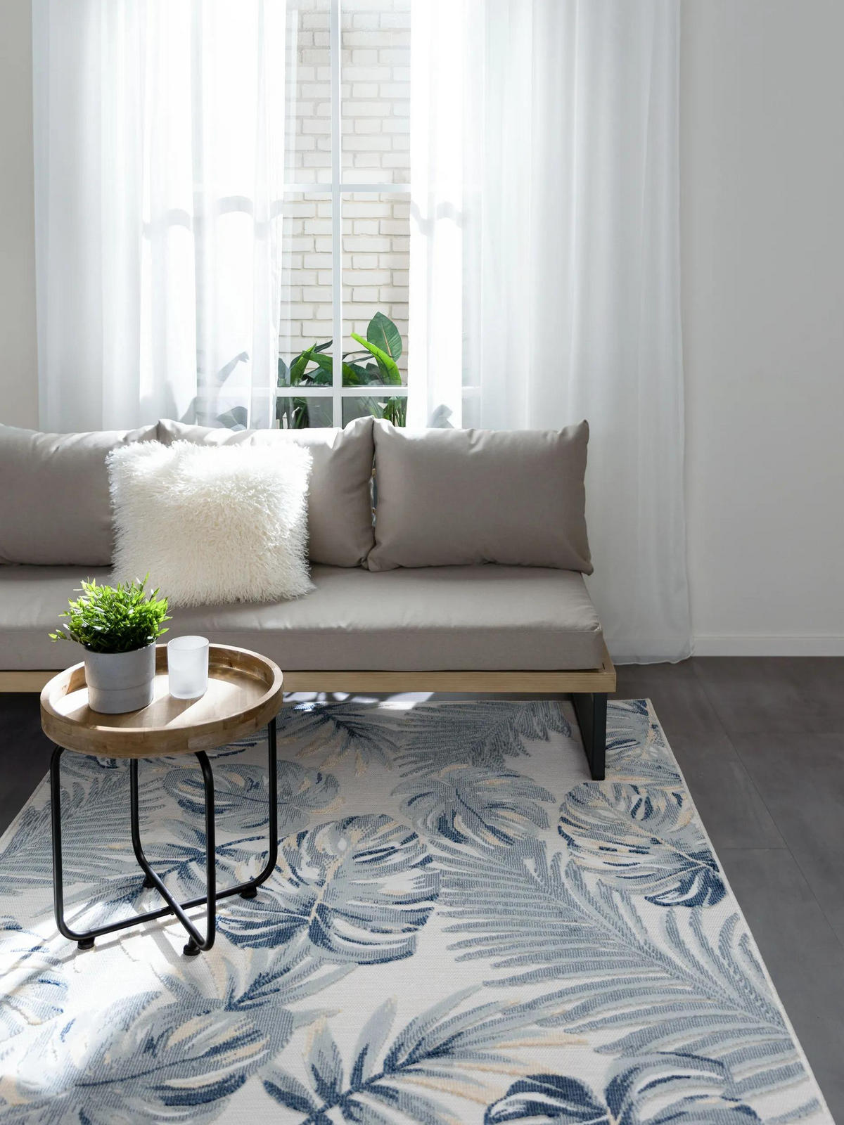 VNITŘNÍ a venkovní koberec Flora Vícebarevné 120x170 cm - krémová, plast/umělá hmota (120/170cm) - benuta