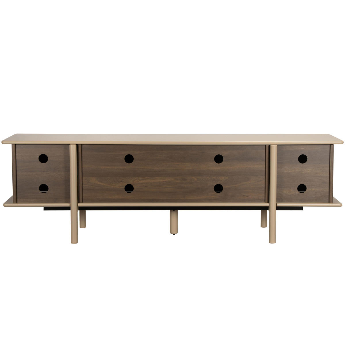 TV-MÖBEL mit 4 Türen, taupe - Taupe, Holz (180/55/40cm) - Oviala