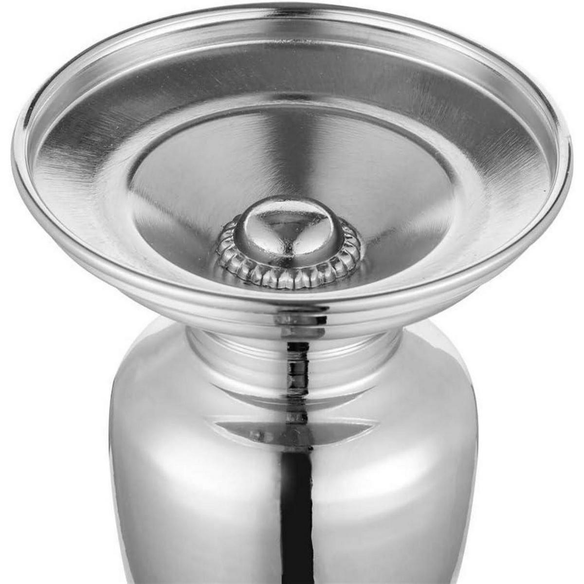 KERZENSTÄNDER 3er Set Metall Silber - Silberfarben, Metall (9.3/11.4/9.3cm)