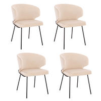 ESSZIMMERSTUHL AMARA Samt - 4er Set Beige - Beige, Kunststoff (55/79/59cm) - Home Deluxe