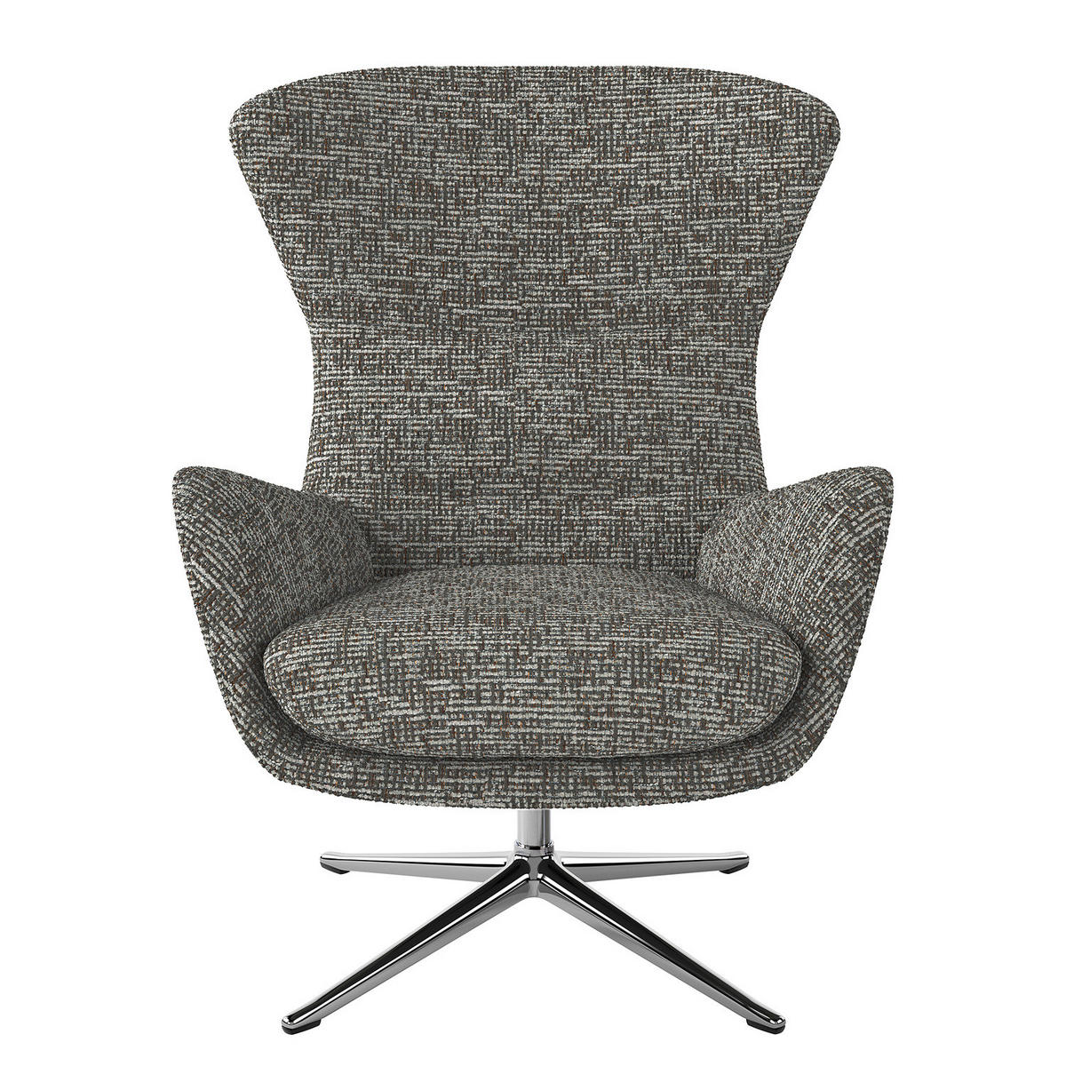 SESSEL mit Kreuzfuß - Chromfarben/Grau, Textil/Metall (84/99/96cm) - home24