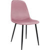 ESSZIMMERSTUHL Samt Rosa - Schwarz/Rosa, Textil/Metall (45/88/54cm) - CLP