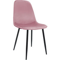 ESSZIMMERSTUHL Samt Rosa - Schwarz/Rosa, Textil/Metall (45/88/54cm) - CLP