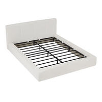 POLSTERBETT 140/200, komprimiert verpackt, Chenille, Metall Bettgestell, Cremeweiß - Creme, Textil (140/200cm) - LVHOM
