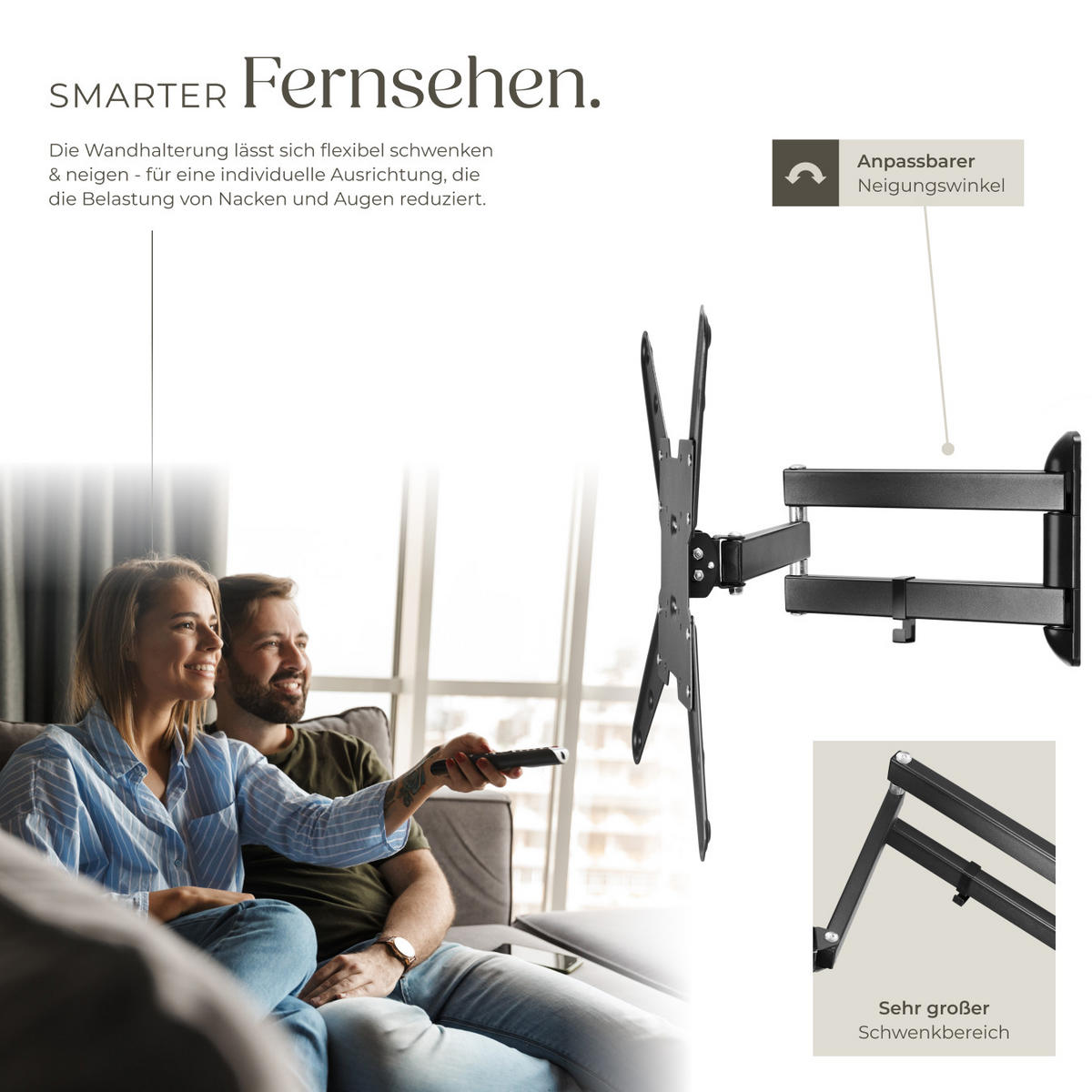 TV-WANDHALTERUNG, bis 100 kg,schwarz - Schwarz, Metall (41/41/61cm) - tectake