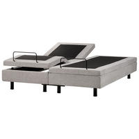 VERSTELLBARESBETT 160/200 cm Hellgrau Duke II - Hellgrau/Schwarz, Textil (160/200cm) - Beliani