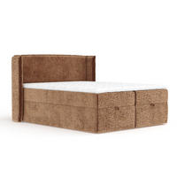 BOXBETT Passion Kupfer 140/200 cm mit Matratze und Topper - Schwarz/Kupferfarben, Holz/Holzwerkstoff (140/200cm) - Maison de Reve