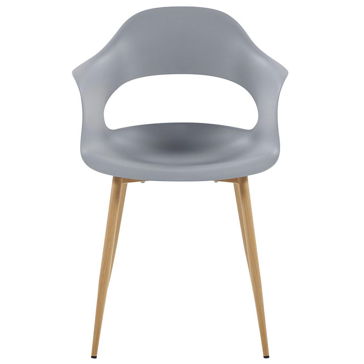 JÍDELNÍ ŽIDLE sada 2 ks Plast Šedá Utica - šedá, kov/plast (54/81/47cm) - Beliani