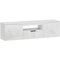 TV-LOWBOARD aus Holz 160x38x43 cm Weiß mit 2 Türen, Schublade und Kabelmanagement - Weiß, Holzwerkstoff (160/43/38cm) - IVMEU