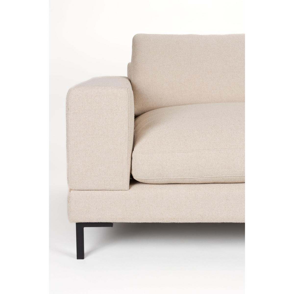SOFA 3-SITZER Wester Latte/ Beige - Creme, Holz (252/82/100cm) - Zuiver