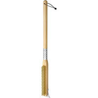 PIZZAOFENBÜRSTE mit Schaber Messingborsten Holzgriff 63,5 cm - Braun, Holz (9.8/5.2/63.5cm)