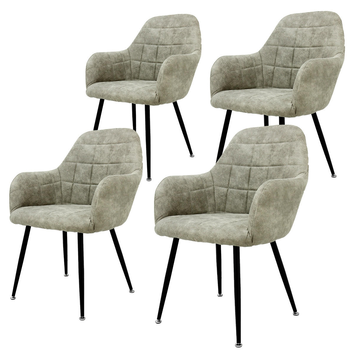 ESSZIMMERSTUHL Samt Graubraun 4er Set - Graubraun, Textil (47/83/45cm) - ECD-Germany