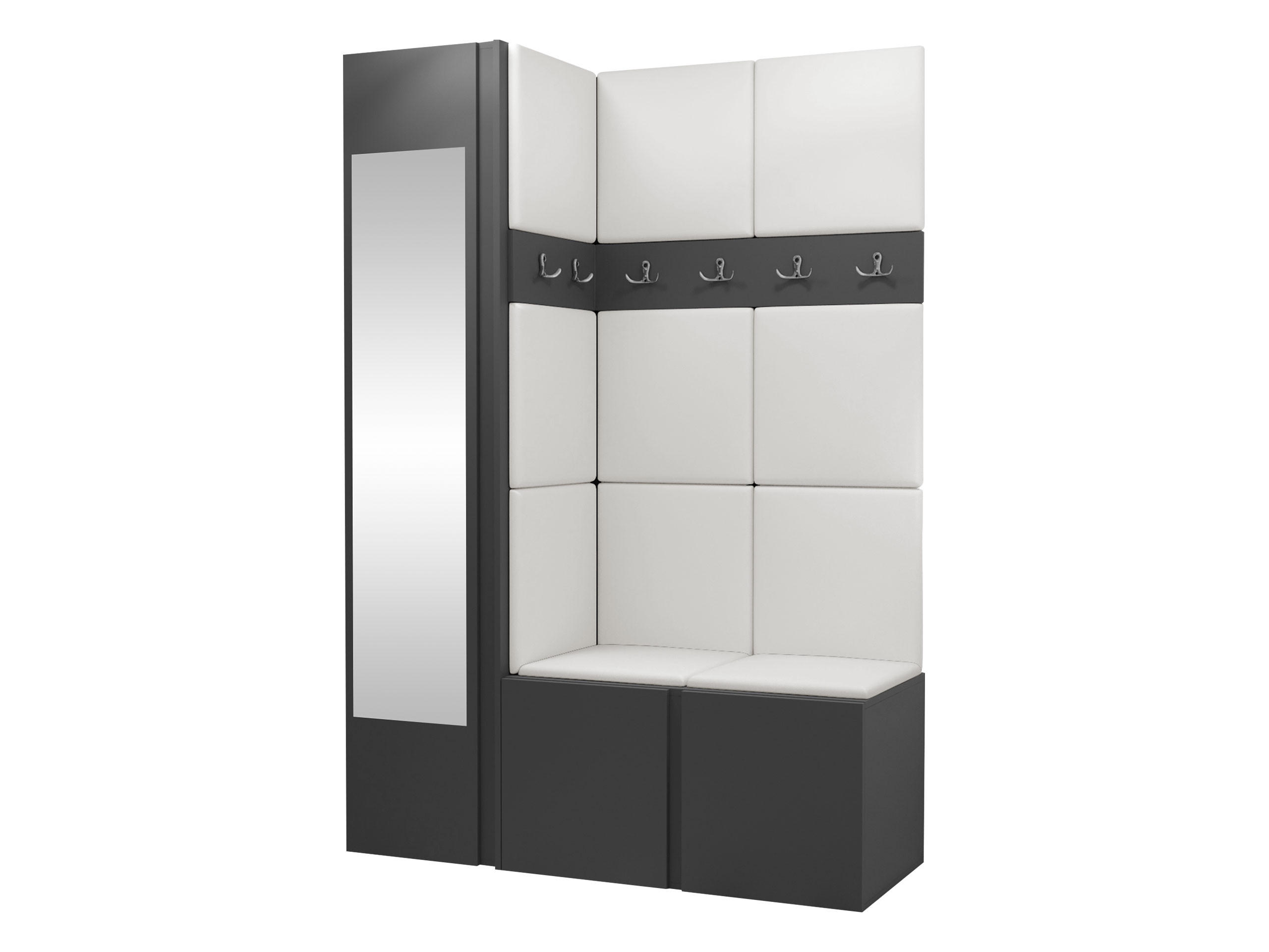 GARDEROBEN-SET Orion X - Graphitfarben/Weiß, Holzwerkstoff/Kunststoff (124/186/46cm) - MIRJAN24