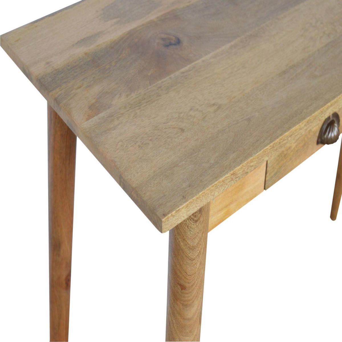 SCHREIBTISCH Akins, 2 Schublades, Nordische Beine - Messingfarben/Braun, Holz/Metall (45/120/78cm) - Artisan Furniture