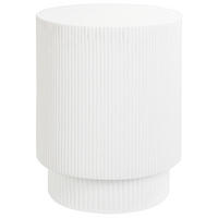 BEISTELLTISCH Beton weiß rund 35 cm Biccari - Weiß, Stein (35/35/45cm) - Beliani