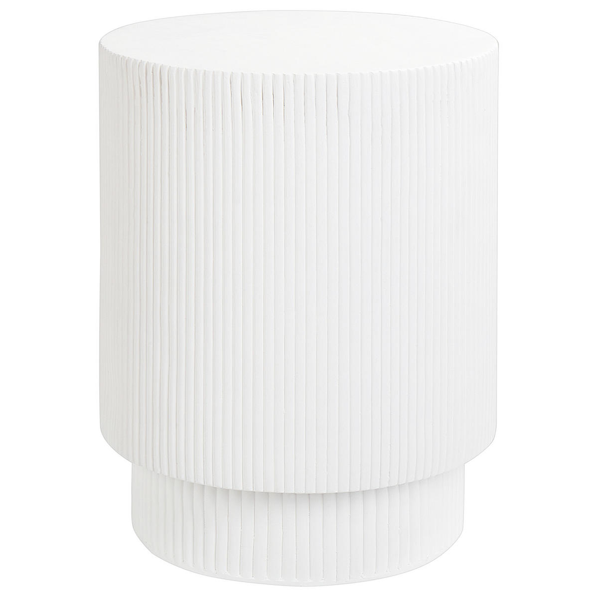 BEISTELLTISCH Beton weiß rund 35 cm Biccari - Weiß, Stein (35/35/45cm) - Beliani