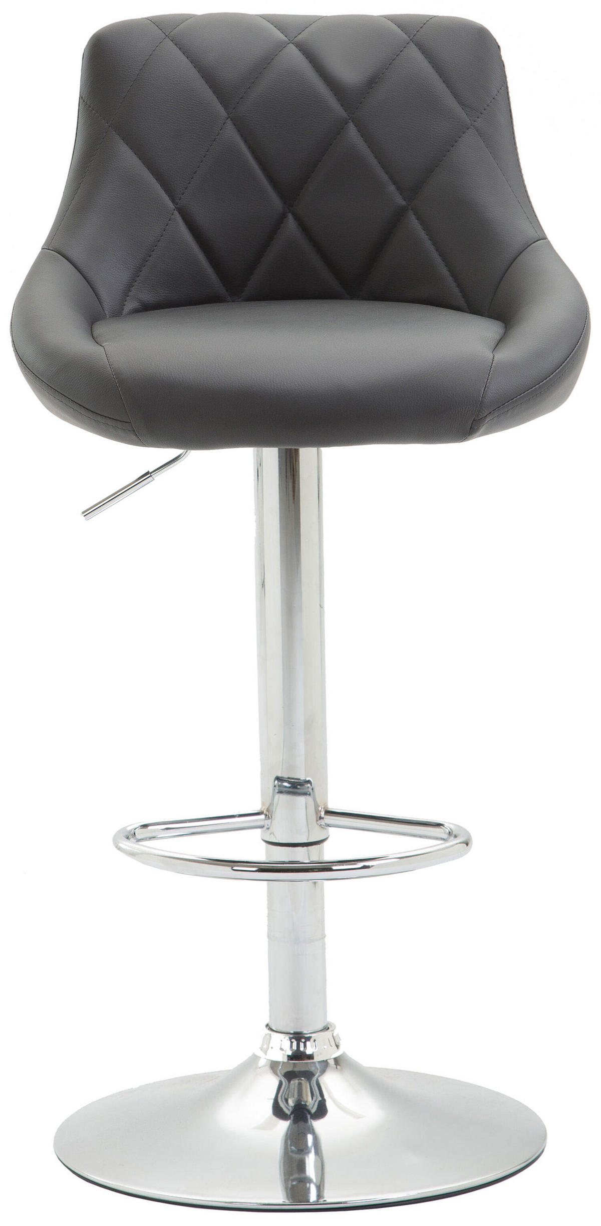 BARHOCKER Lazius, 2er Set, Gestell Metall in Chromoptik, Kunstleder Grau - Chromfarben/Grau, Kunststoff/Textil (46/100/49cm) - TPFLiving