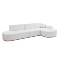 ECKSOFA Ottomane Rechts MARI-L2-v1 - 328x171x83 cm Weiß Bouclé - Weiß, Holzwerkstoff/Textil (171/328cm) - ALTDECOR