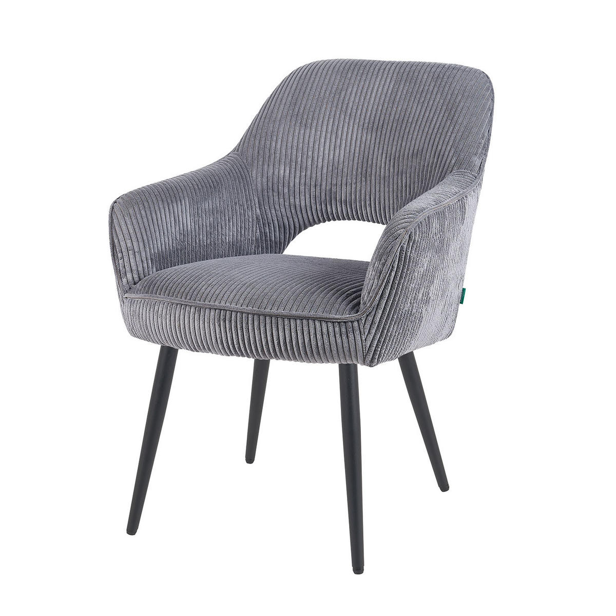 ESSZIMMERSTUHL Mika-Runa - Schwarz/Grau, Textil/Metall (60/87/65cm) - DUBI Möbel