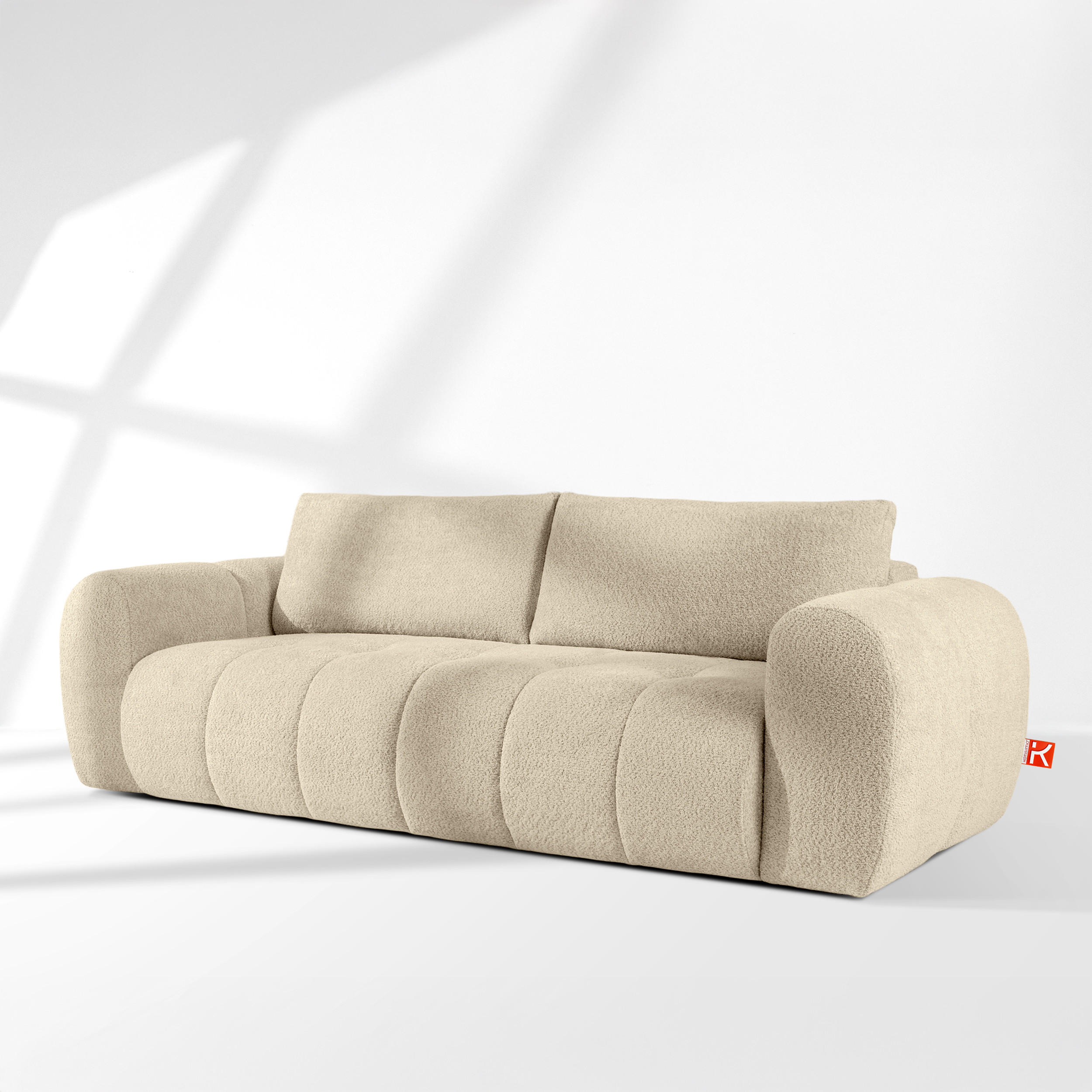 Thumbnail - Konsimo® Einzelsofa, Beige, Holz, Textil, Holzwerkstoff, 256x84x112 cm, Wohnzimmer, Sofas & Couches, Sofas