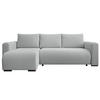 ECKSOFA DORA L, Eckcouch in L-Form mit Schlaffunktion und Bettkasten, Farbe: Grau, Bouclé-Stoff, Ottomane Links - Grau, Textil (240/143cm) - Storez24