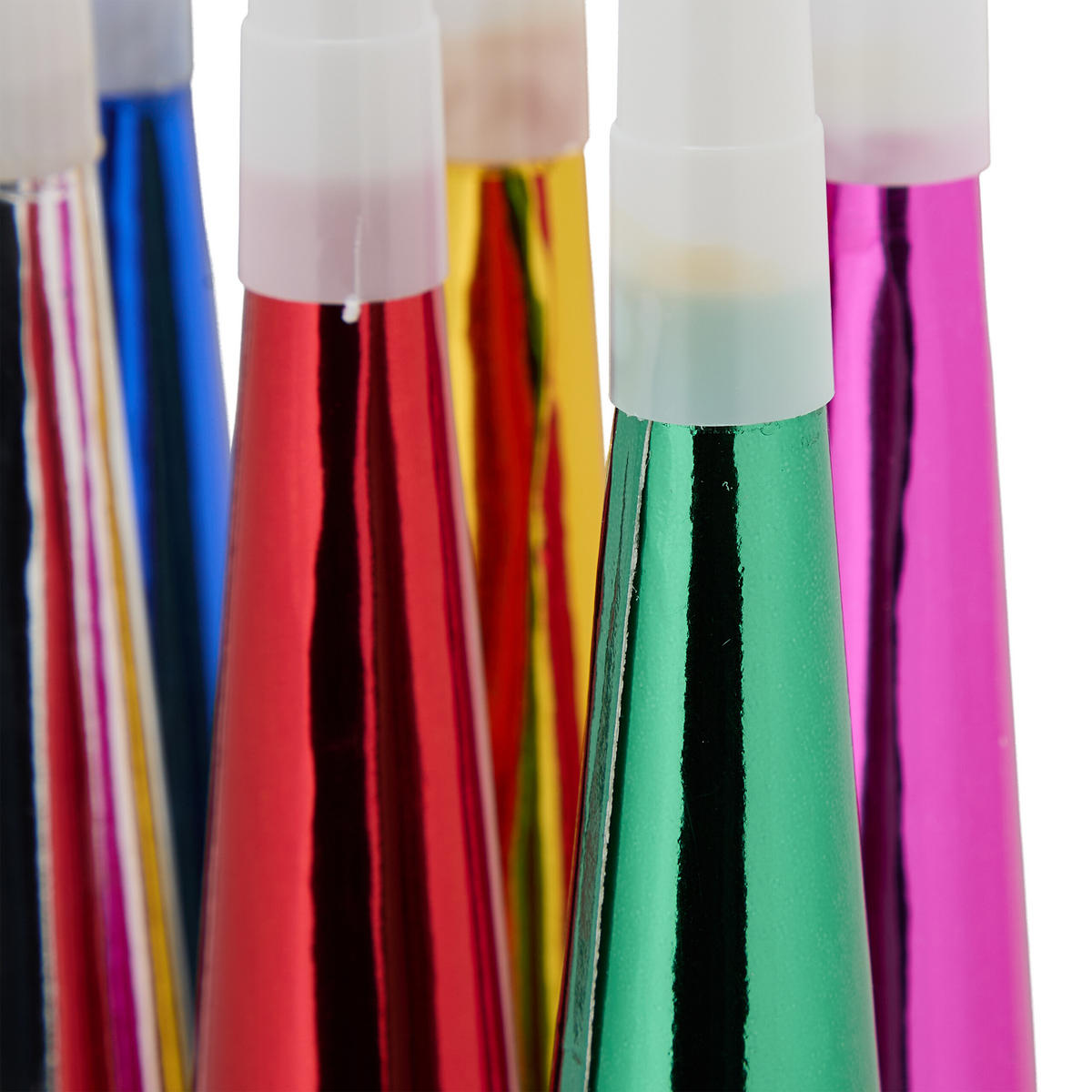 114XPÁRTY trúbky - viacfarebná, plast/papier (3.5/20/3.5cm) - Relaxdays