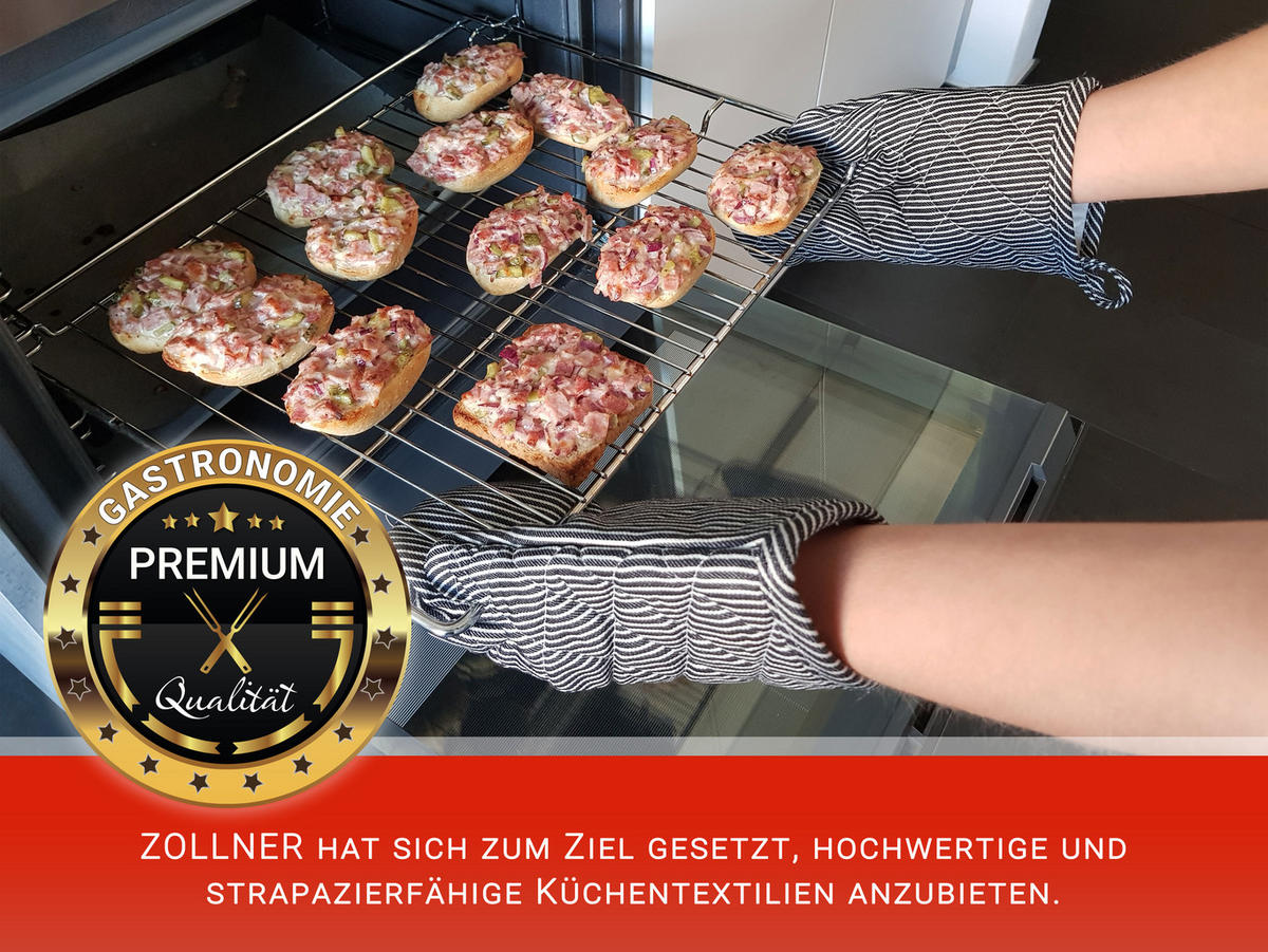 OFENHANDSCHUHE, 18x28 cm, 100% Baumwolle, Grau - Schwarz, Textil (18/28cm) - Zollner