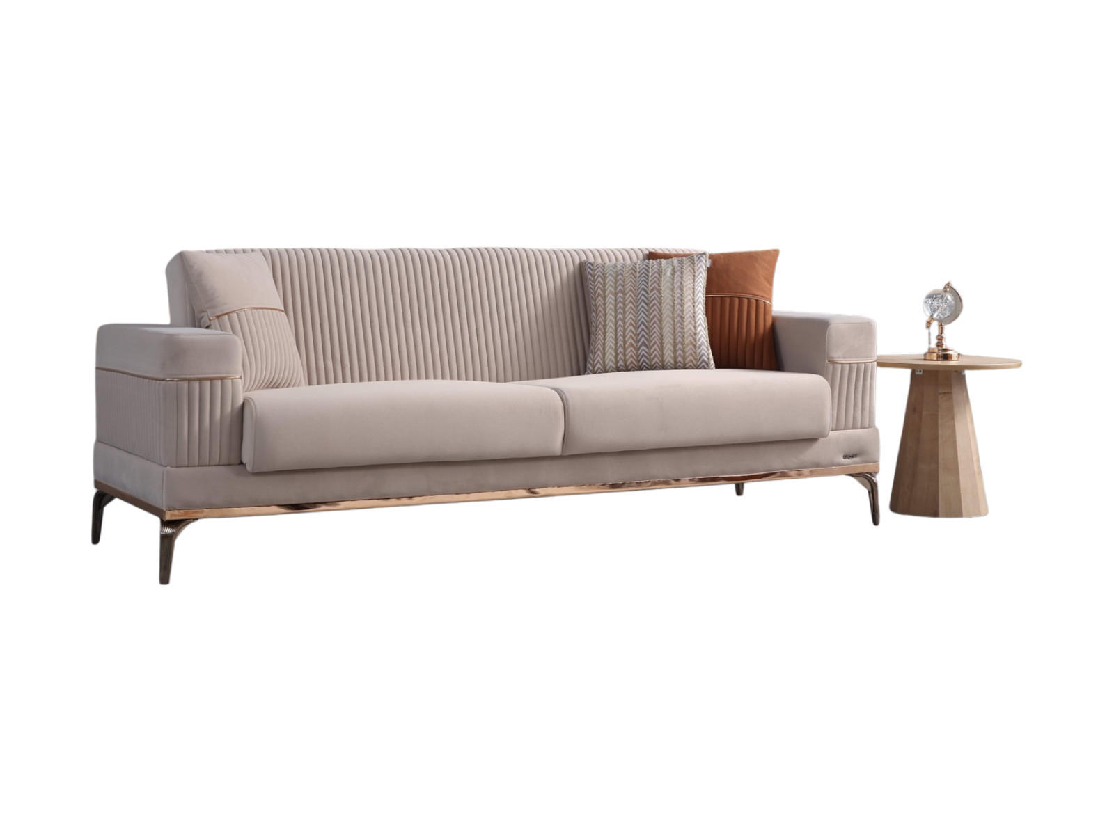 SOFA Cusco 3-Sitzer Mikrofaser Webstoff Beige - Beige, Kunststoff/Textil (230/84/90cm)