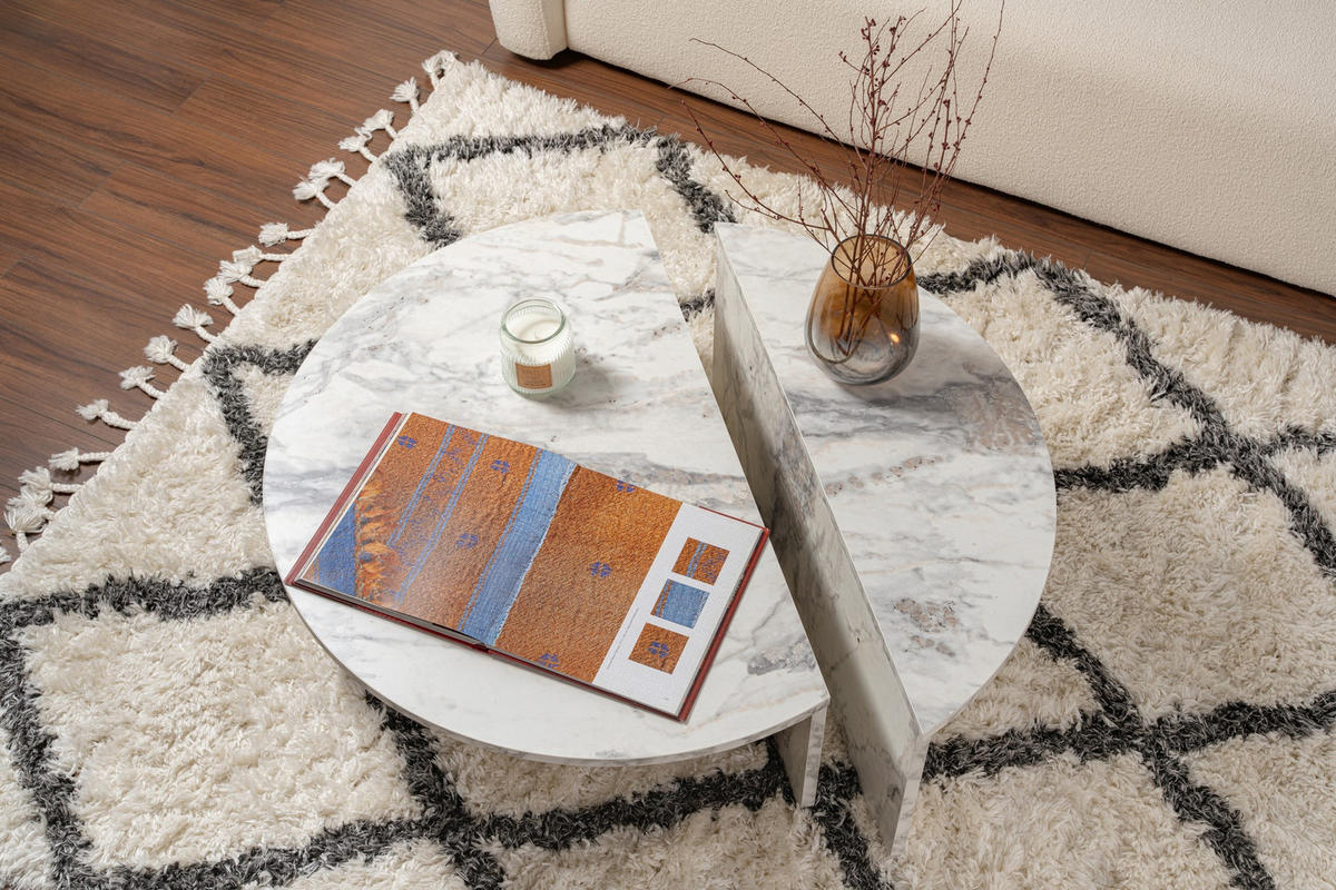 COUCHTISCH (2er-Set) orion 35/90/90 cm - Weiß, Holzwerkstoff (90/90/35cm) - Calicosy