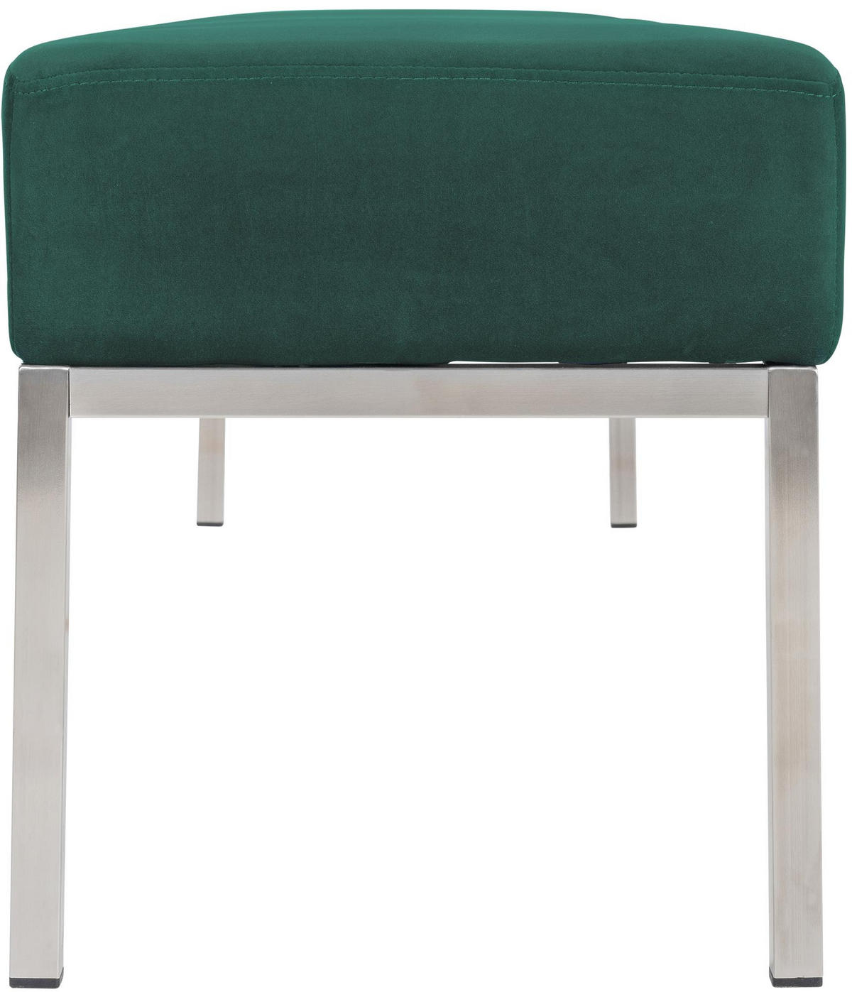 SITZBANK 160/40 cm Samt grün - Edelstahlfarben/Grün, Textil/Metall (160/46/40cm) - CLP