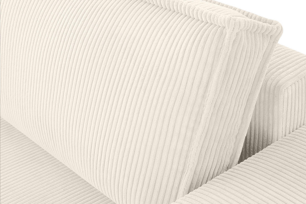 SCHLAFSOFA NAPI in Pet Friendly Cord-Stoff, ecru - Ecru/Schwarz, Textil (228/89/101cm) - KONSIMO®