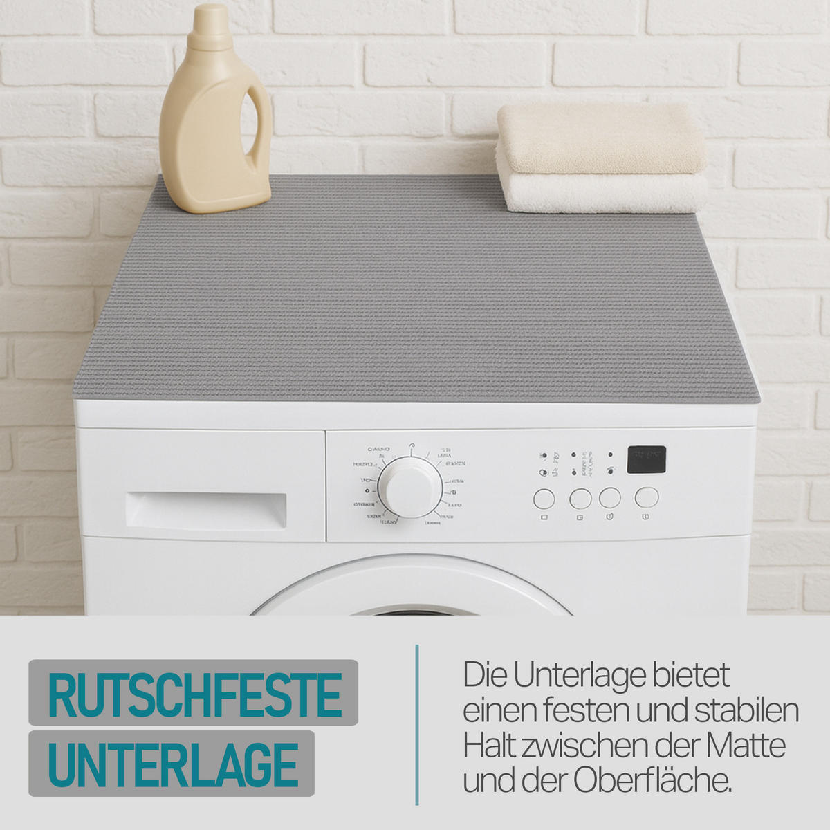 WASCHMASCHINENAUFLAGE 60x60 cm Grau - Hellgrau, Kunststoff (60/60cm) - Bestlivings