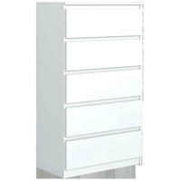 KOMMODE NUDO 70/124,5/39cm mit 5 Schubladen Türen Weiß - Weiß, Holzwerkstoff (70/124.5/39cm) - MASSENO