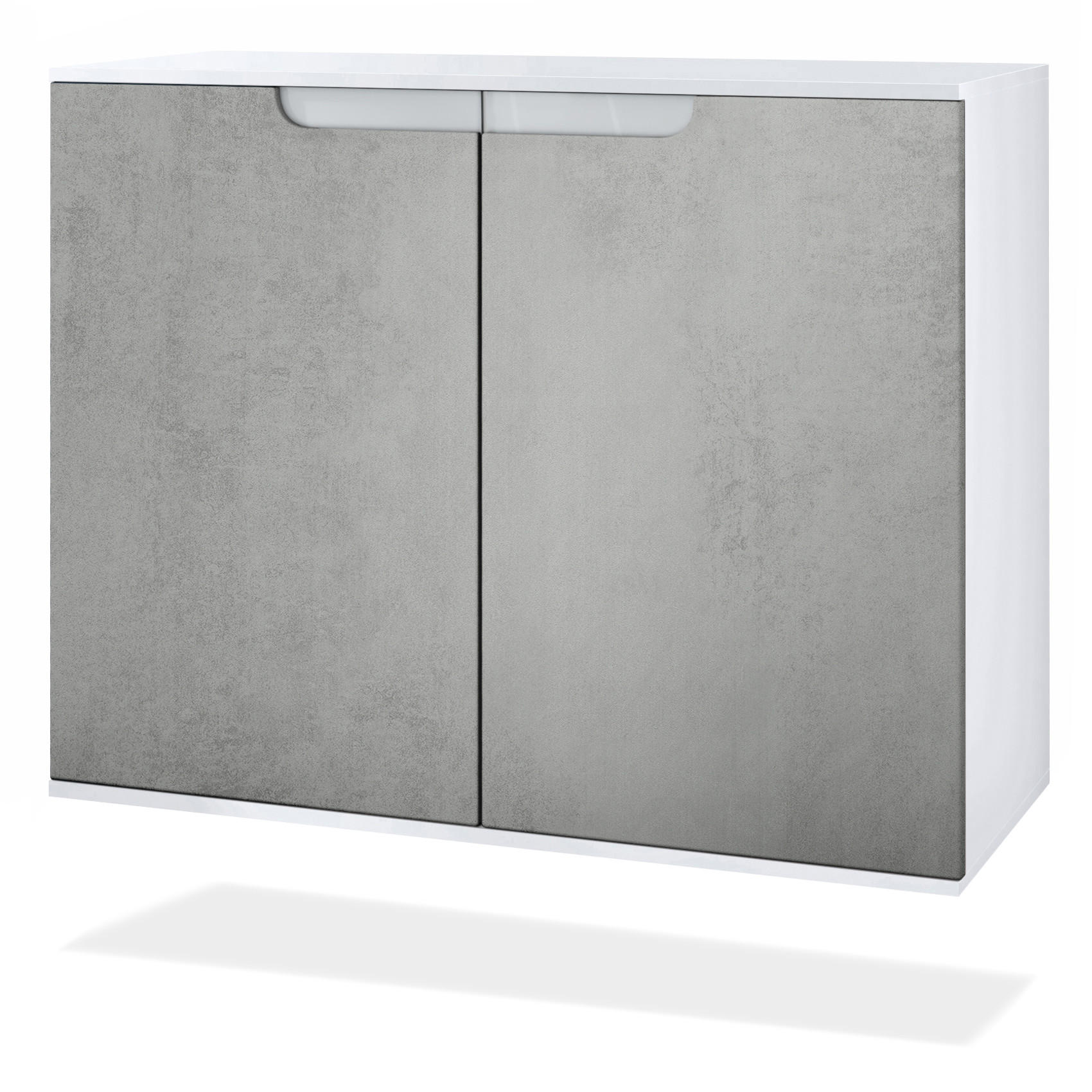 KOMMODE Sylt Beton Oxid Optik - Hellgrau, Holzwerkstoff (92.5/73.5/35cm) - Vladon