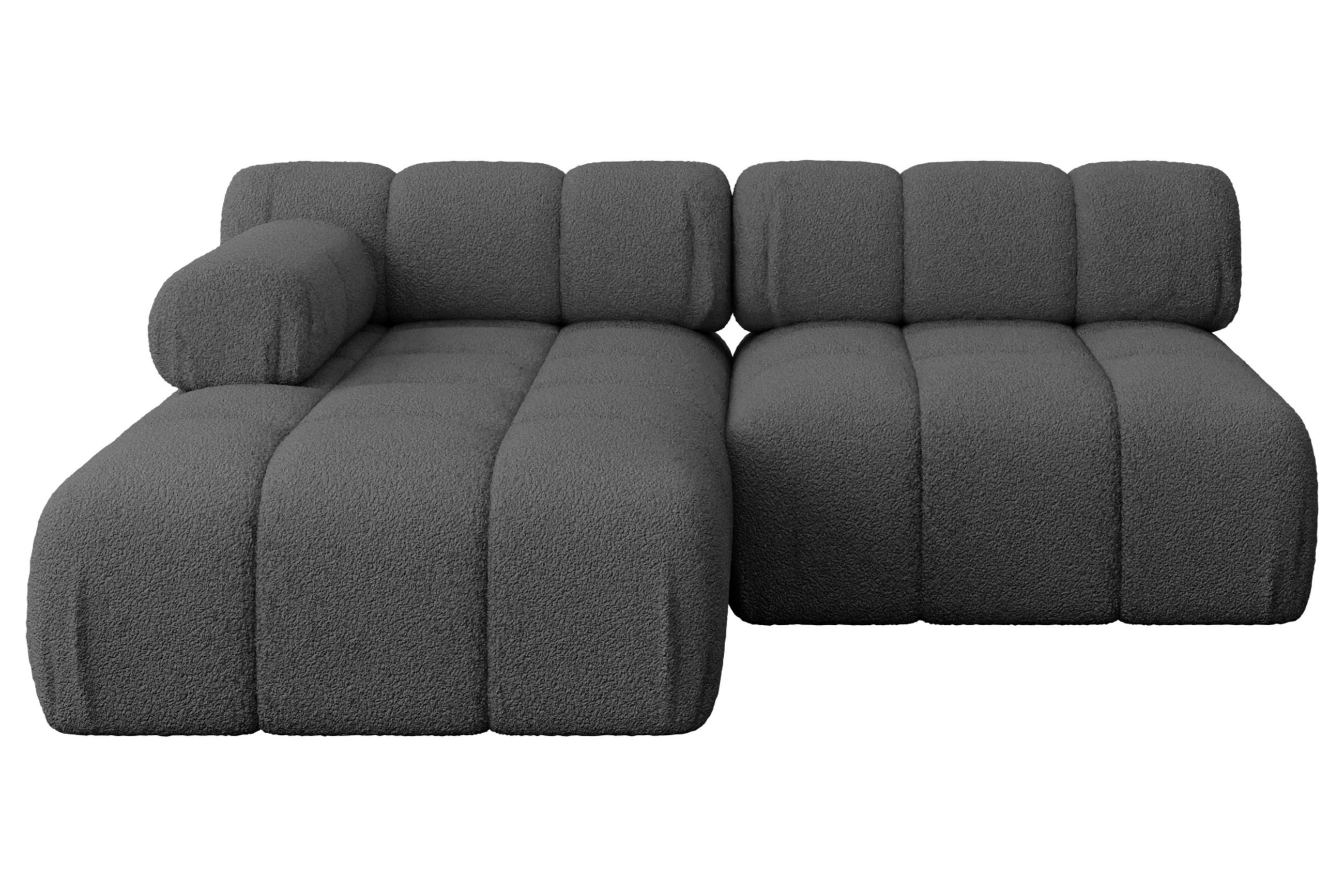 ECKSOFA modulares Sofa Razon-L1 - 190x160x70 cm Grau Bouclé - Grau, Holzwerkstoff/Textil (190/160cm) - ALTDECOR