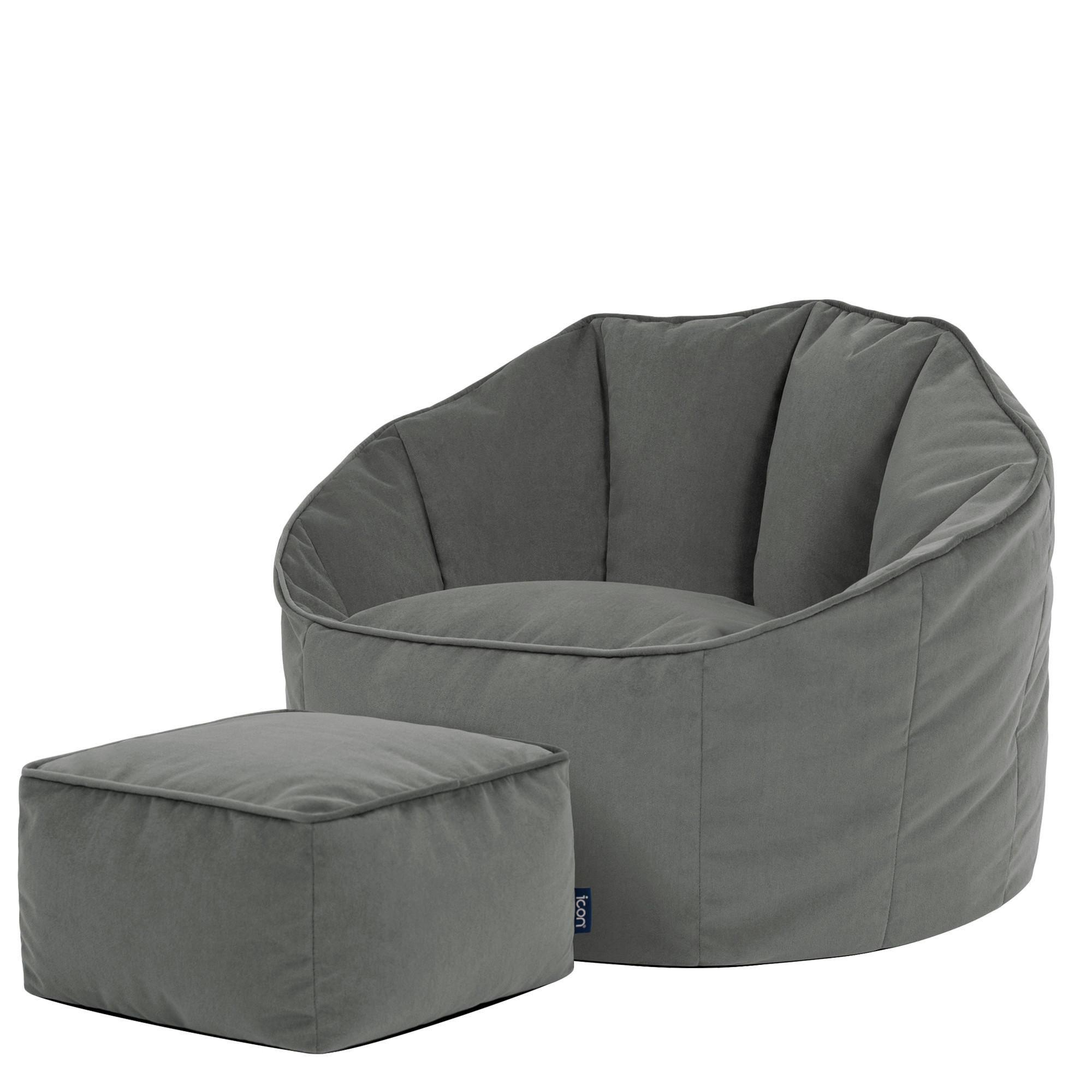 SITZSACK-SESSEL Sirena mit Hocker - Grau, Textil (77/64/74cm) - icon