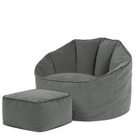 SITZSACK-SESSEL Sirena mit Hocker - Grau, Textil (77/64/74cm) - icon