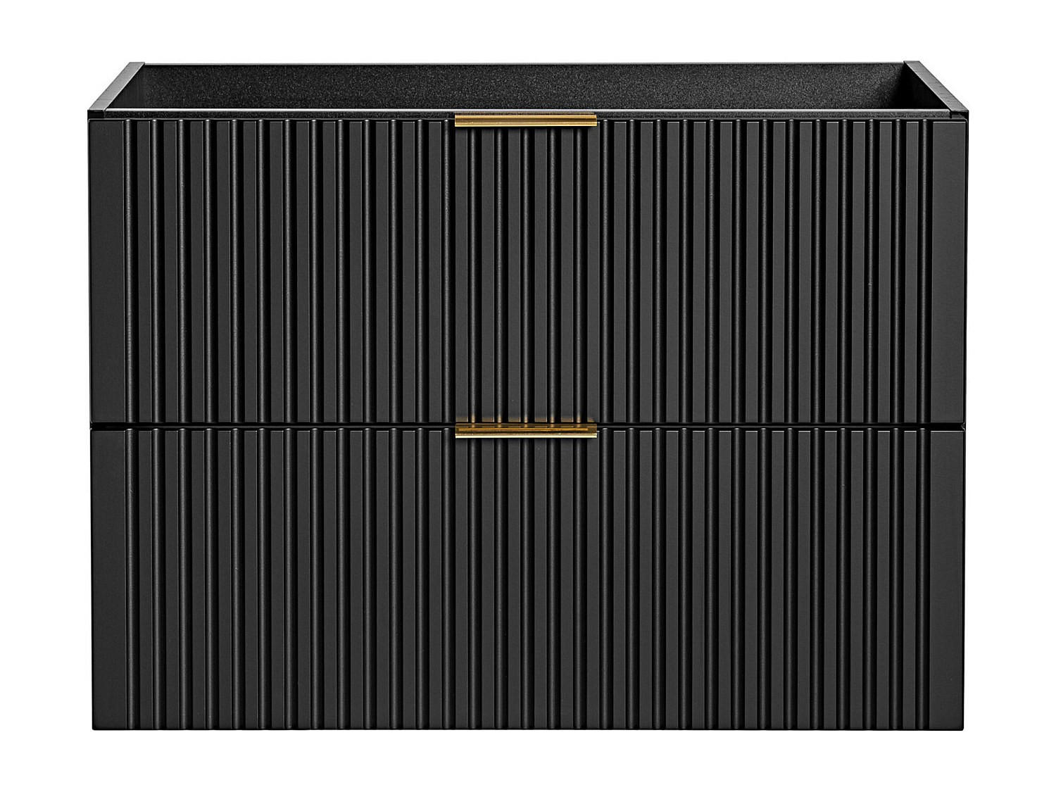 WASCHBECKENUNTERSCHRANK - 80 cm x 46 cm - Holz, Platte - Schwarz - ZEVARA - Schwarz, Holz (80/57/46cm) - Vente-Unique