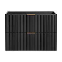 WASCHBECKENUNTERSCHRANK - 80 cm x 46 cm - Holz, Platte - Schwarz - ZEVARA - Schwarz, Holz (80/57/46cm) - Vente-Unique