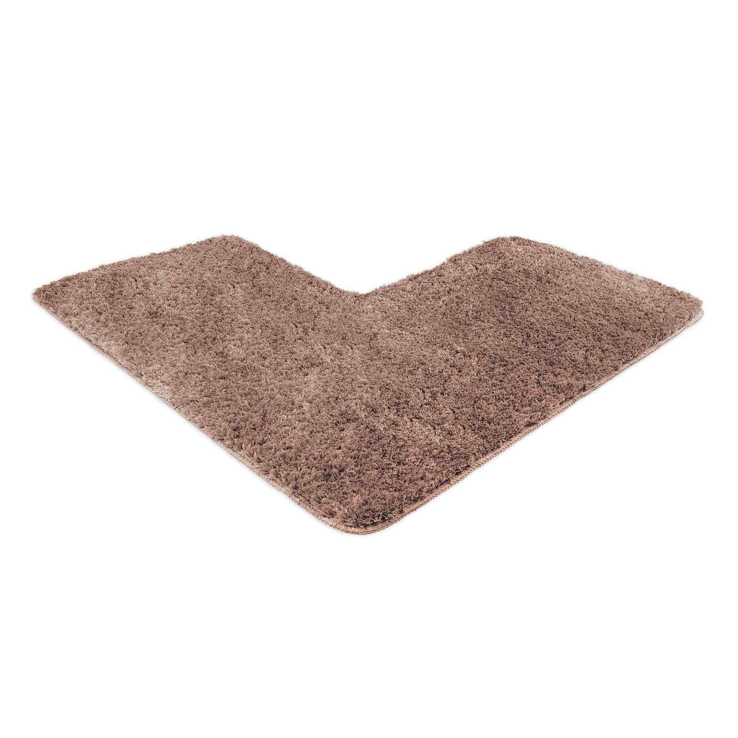 WohnDirect Eckbadematte Braun 100x100 cm