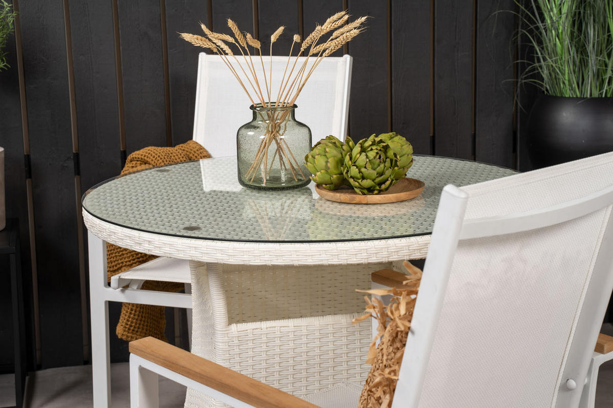 GARTENTISCH Weiß - Weiß, Holzwerkstoff (90/90/74cm) - ebuy24