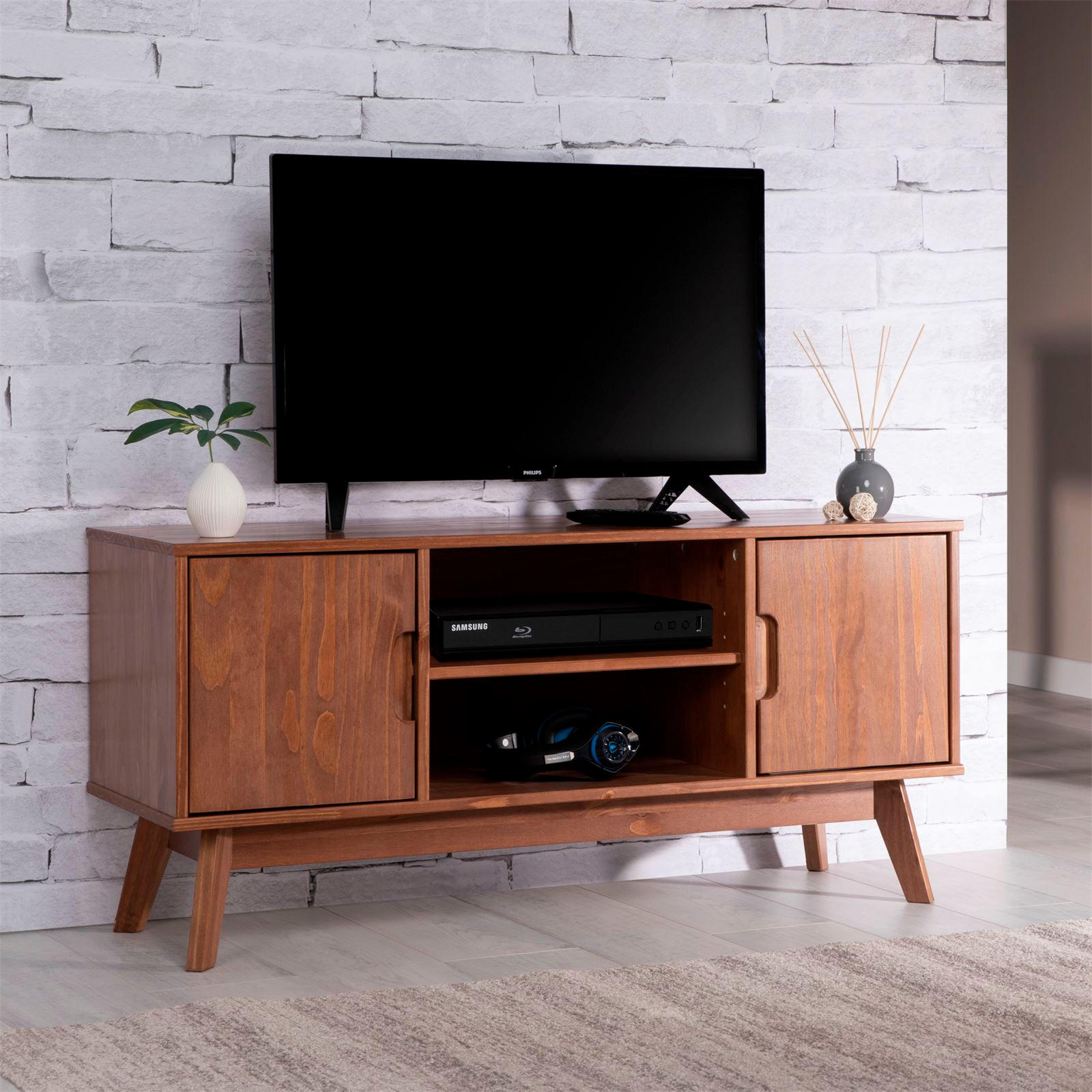 LOWBOARD TIVOLI - Dunkelbraun, Holz (114/54/39cm) - IDIMEX