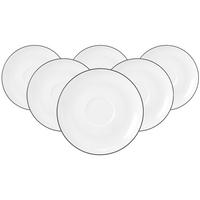 UNTERTASSEN Lido Black Line weiß ø 14,5 cm 6er Set - Weiß, Keramik (14.5cm) - Seltmann Weiden