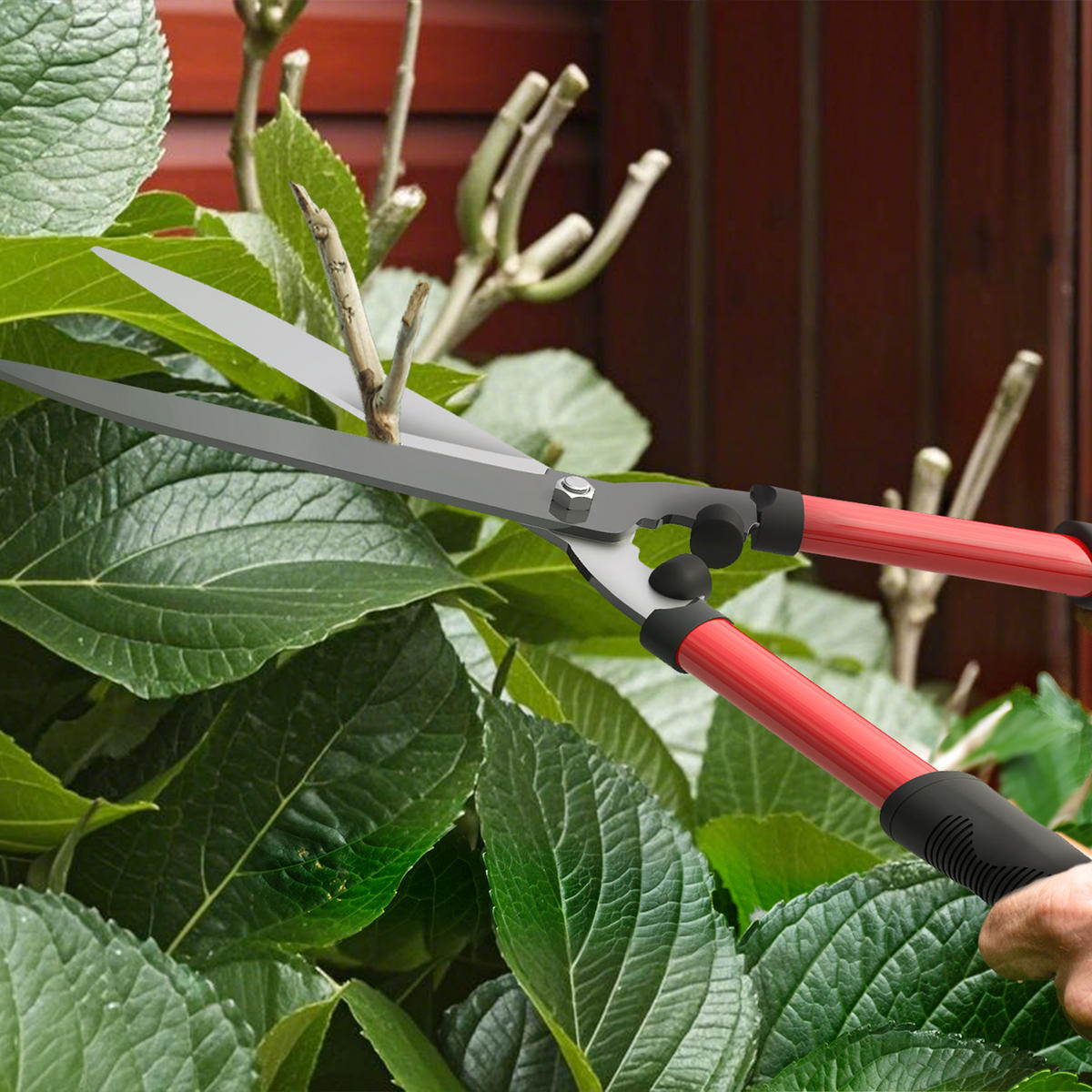 GARTENSCHERENSET 3-teilig aus Metall, Kunststoff Rot - Rot, Metall (20/2.4/65cm) - Outsunny