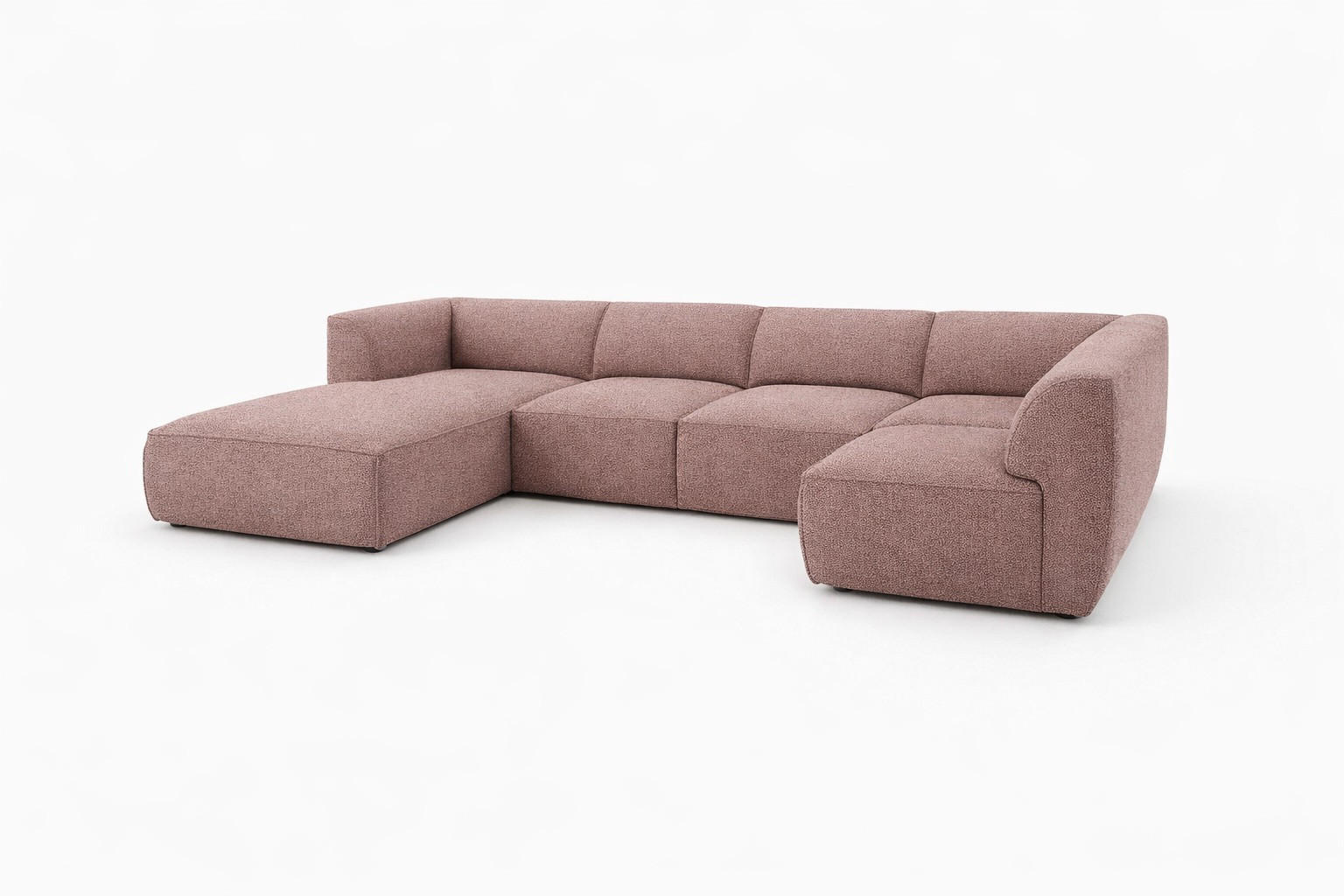 WOHNLANDSCHAFT MOVO - modulares Ecksofa rosa – modernes Design und flexible Gestaltung, links - Dunkelgrün/Bordeaux, Kunststoff/Textil (156/78/345cm) - KS Home Concept